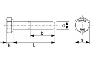 Stainless Steel Hexagon Head Bolt (Partial threaded)