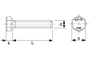 Stainless Steel Hexagon Head Bolt (Fully threaded)