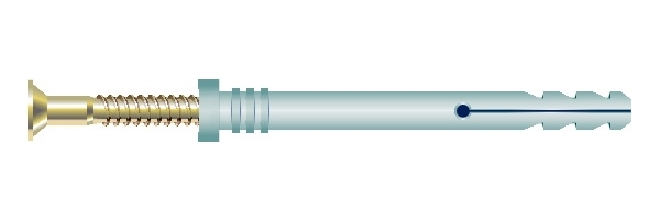 22350 Series Screw Nail Anchor- Cylindrical Head (Yellow Zinc Plated)